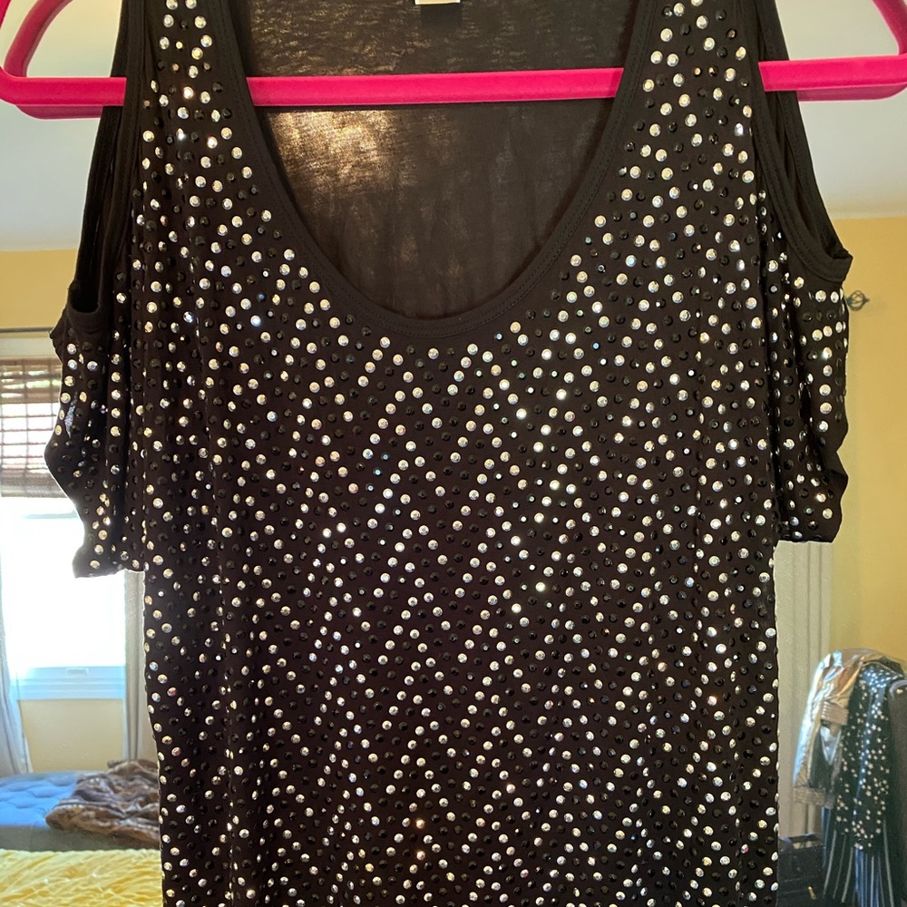 MICHAEL by Michael Kors studded cold shoulder top